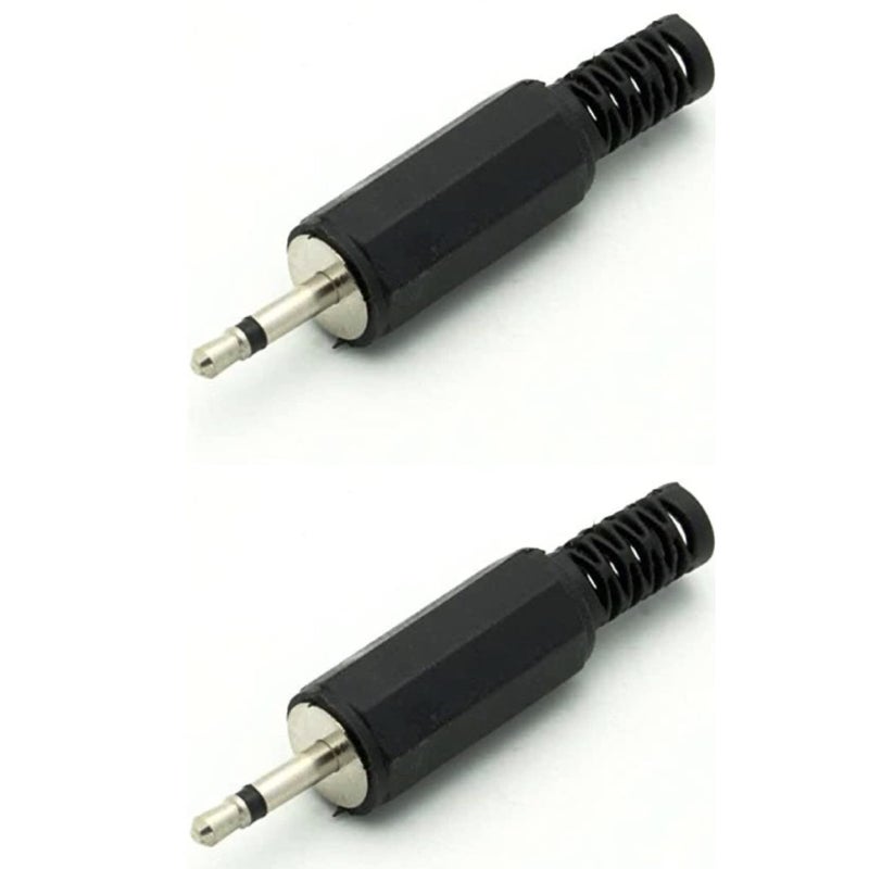 CESS 2.5mm TS Male Plug Jack Black Audio Cable Connectors (2 Pack) - Image 2